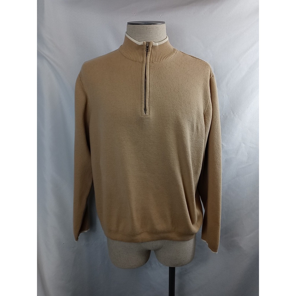 Vintage Saddlebred Pullover Jacket‎ Men's Size Large Mock Neck 1/4 Zip Sweater